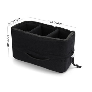Sac d'insertion pour appareil photo avec séparateurs réglables, organisateur portable pour appareil photo reflex numérique/SLR avec fermeture à cordon - Product Image 3