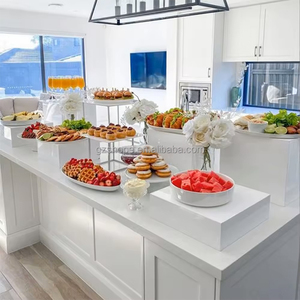SHP tự chọn món tráng miệng hiển thị đứng lớn phục vụ bảng trắng Cube Acrylic đứng thực phẩm tự chọn risers cho bên sự kiện hiển thị trường hợp - Product Image 1
