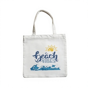 Sac fourre-tout promotionnel en toile de coton imprimé sur mesure avec chaînes, doublure imperméable, grande capacité pour la plage et le shopping 2026 - Product Image 1