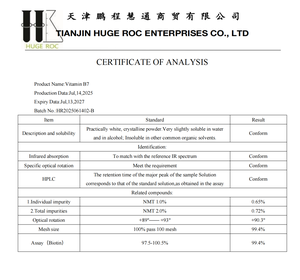 Vitamine B7 Biotine 1kg/boîte 25kg/fût <span class=keywords><strong>Prix</strong></span> en gros avec livraison DDP porte-à-porte aux États-Unis et en Europe Huge Roc - Product Image 5