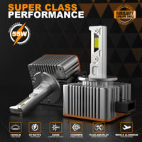Ampoules de phares de voiture LED série D D1S 65W haute puissance, puces CSP Canbus, kit de conversion de faisceau 1:1 12V HID, 6500K, aluminium