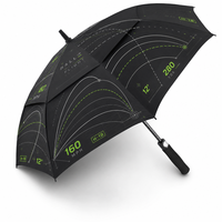 Parapluie de golf à double couche coupe-vent avec impression de trajectoire de balle de golf, grand parasol personnalisé avec motif graphique Sport Tech pour événement de golf ou cadeau
