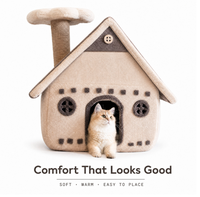 Nichoir de luxe moderne en polyester massif pour animaux de compagnie, lit chaud d'hiver pour petits chiens, maison pour chats, villa