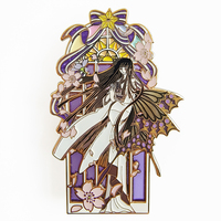 Fabricant chinois de badges en métal perlé scintillant, badges d'anime personnalisés, épingles en émail doux ou dur