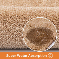 Tapis de bain absorbant en polyester tufté, antidérapant, doux, lavable, séchage rapide, adapté aux animaux domestiques, tapis de douche shaggy pour la maison et l'hôtel