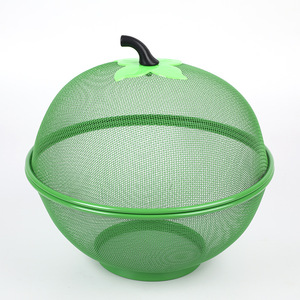 Apple Shape Metal Fruit <b>Basket</b> With Lid 2.0-3.0L Round Eco Friendly Kitchen Sink Drain <b>Basket</b> For Fruit <b>Vegetable</b> Storage - Product Image 4