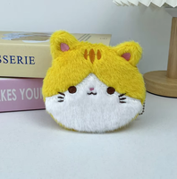 Vente en gros d'adorables portefeuilles en forme de chat porte-monnaie en peluche pour filles petit dessin animé étui pour écouteurs Bluetooth sac de rangement pour câble de données