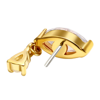 Piercing corporel enfichable Eternal Metal pour enfant, plaqué or 14K, avec un seul strass marquise, pour Tragus et Daith