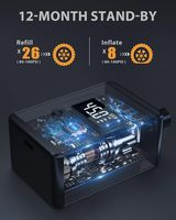 Compresseur d'air électrique sans fil portable avec adaptateur de valve Presta pour gonfleur de pneus de voiture et de vélo, fabriqué en matériaux durables