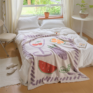 <span class=keywords><strong>XWX</strong></span> 2025 Nouvelle Couverture en Tricot Jacquard Doux et Personnalisé Effet Fruits, 100% Polyester, Idéale pour l'Hiver, Cadeau Maison, Vente Chaude - Product Image 3