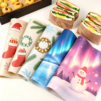 Kertas Pembungkus Hamburger Shawarma Sandwich Anti Minyak dengan Logo Custom, Lapisan PE, Kemasan Food Grade