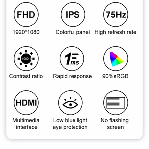 Frameless <strong>21.5</strong> <strong>Inch</strong> <strong>FHD</strong> <strong>LED</strong> Monitor Business Office Study Use LCD <strong>Computer</strong> Screen - Product Image 6