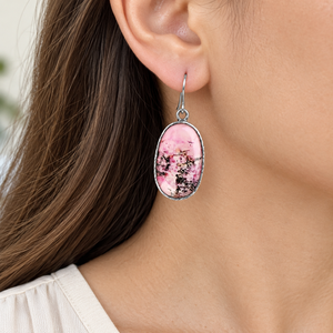 Orecchini Pendenti Vintage Rosa Testurizzati per Donne, Gioielli Eleganti e alla Moda - Product Image 2