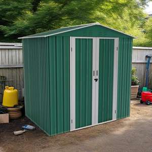 Abri de <span class=keywords><strong>jardin</strong></span> extérieur durable en métal et bois traité sous pression, résistant aux rongeurs, facile à assembler, idéal pour garage - Product Image 4