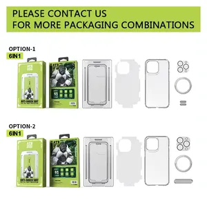 Atouchbo 360 Set Anti Gores untuk Iphone 14 13 12 11 Casing dengan Pelindung Layar Set Pelindung untuk Iphone 13 Paket 6 Dalam 1 Setelan