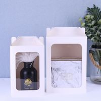 Boîte cadeau personnalisée avec fenêtre, finition mate, motif fleur de déesse, pliable en carton, pour anniversaire