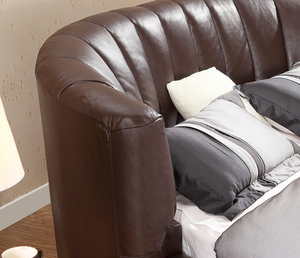 Популярная современная мебель: высококачественные кровати-диваны из переработанной кожи, круглые, для отелей, размера King Size, с каркасом из массива дерева, разборные. - Product Image 5