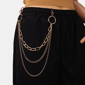 Cadena de cintura de borlas multicapa Yueli, estilo hip hop, de aleación de zinc, para uso diario, con decoración de anillo. - Product Image 2