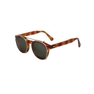 Polarized Acetate Sunglasses Clip-On Flip up Clip Sunglasses