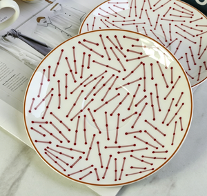Colorful Geometric And Horse Print Bone China Coffee Cup And Saucer With <b>Red</b> Line Pattern For Afternoon Tea - Product Image 4