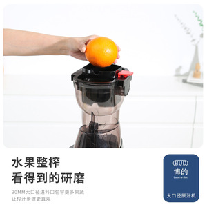 Extractor de jugos Bud de gran diámetro con orificio de alimentación de 90 mm, de extracción lenta, para uso doméstico y comercial. - Product Image 1