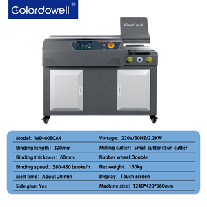 Machine à relier les livres automatique WD-60SCA4, <span class=keywords><strong>presse</strong></span> à relier électrique, relieuse à colle, haute efficacité, 200-400 livres/heure, écran LCD - Product Image 3
