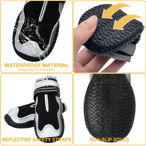Botas para Perros, para Caminatas al Aire Libre, Invierno, Pavimento Caliente, Playa, Perros Medianos y Grandes, Correas de Sujeción, Suela Antideslizante Resistente - Product Image 3