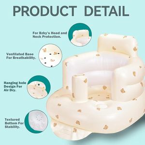 Siège gonflable PVC pour bébé, vente en gros, siège d'alimentation et de soutien pour nourrisson, siège d'été pour tout-petit, conception étanche pour la plage - Product Image 3