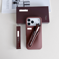 Étui pour téléphones Apple, style rouge à lèvres et brillant à lèvres Rhod, silicone, couverture intégrale pour iPhone 11/12/13/14/15/16 Pro Max et Plus