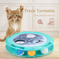 Chat qui fuit la nourriture jouer jouets chat intelligent automatique alimentation lente nourriture plateau tournant jouet chat taquineries jouets