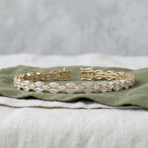Pulsera de Tenis Personalizada de Oro con Moissanita, Forma Marquesa, Joyería de Lujo para Hombre, Estilo Hip Hop, Cadena Fina de Diamantes, Pulsera Clásica, Regalo - Product Image 5