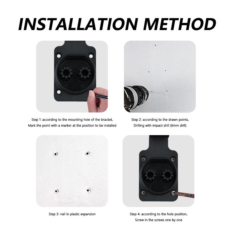 Набор крючков для зарядки электромобилей высокого качества с держателем IEC 62196 Type2 для зарядных кабелей EV маленького размера с винтами