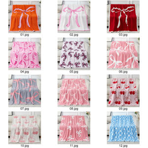 Manta de lazo rosa de estética preppy estilo <span class=keywords><strong>coqueta</strong></span> franela de felpa suave y ligera para <span class=keywords><strong>dormitorio</strong></span> decoración de <span class=keywords><strong>dormitorio</strong></span> regalo para mujer - Product Image 2