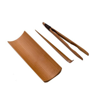 Juego de cucharas de té de bambú carbonizado con pinzas y palillo para accesorios de ceremonia del té - Product Image 5