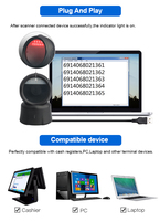 Pemindai Barcode Desktop USB Omnidirectional DP8210 Supermarket Auto Sense 1D 2D Pembaca Kode QR Digunakan untuk Data Matrix yang Sangat Baik