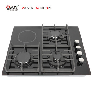 <span class=keywords><strong>Estufa</strong></span> Empotrable de 3 Quemadores (3 a Gas y 1 Eléctrico) con Cubierta de Vidrio Templado Negro, la Más Vendida - Product Image 1
