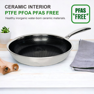 Marchio tedesco antiaderente pentole Set padella in acciaio inossidabile da cucina ibrida rivestimento in ceramica padella per cucina a induzione - Product Image 3