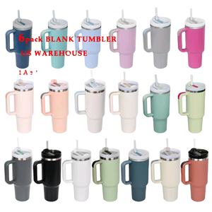 Gobelet H2.0 40 oz avec Poignée et Paille, Double Paroi Isolée sous Vide, Réutilisable, en Acier Inoxydable, Tasse de Voyage - Product Image 1