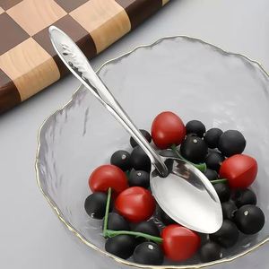 Cuillère ronde en acier inoxydable à motif rose pour dessert glacé, la plus vendue en usine, cuillère à pastèque - Product Image 6