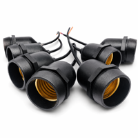 Support de lampe E27, étanchéité IP44, prise noire universelle, base extérieure, 15cm, type à vis, résistant à la chaleur, résistant aux hautes températures