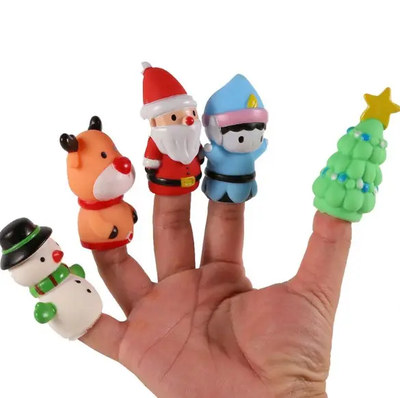 Lindos juguetes de dedo marionetas juguetes interacción entre padres e hijos animales de dibujos animados mini juguetes de vinilo