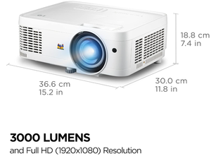 Projecteur DLP Full HD 3000 Lumens à Courte Portée Portable pour Entreprise, Éducation et Cinéma Maison - Product Image 1