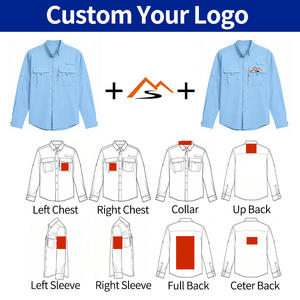 Logotipo personalizado Fisherman Button up Down Royal <span class=keywords><strong>Blue</strong></span> Spf50 Proteção Uv Secagem Rápida Manga Longa Camisas De Pesca Com Bolso para Homens - Product Image 6