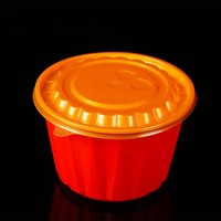 Boîte d'emballage alimentaire jetable rouge et blanche en vrac, conteneur PP anti-fuite pour l'hôtellerie et la restauration