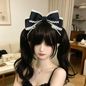 Multi-colored handmade Lolita <b>bow</b> KC headband lolita hair accessory headpiece all-cotton lace head buckle girl outfit - Product Image 4