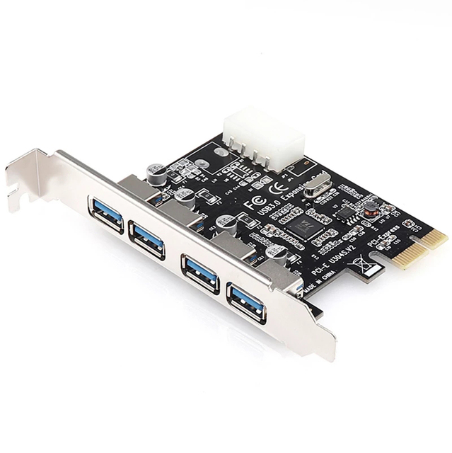 PCI-e to USB Expansion Card 4 Port USB 3.0 PCI Express Card USB PCI-E PCIE Adapter Converter for Win 10