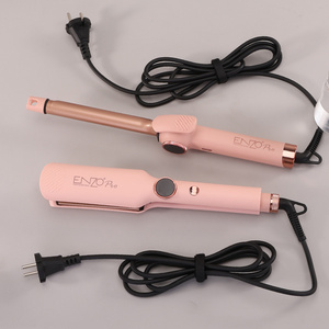 <span class=keywords><strong>ENZO</strong></span> Salon <span class=keywords><strong>Barber</strong></span> Custom logo Plancha De Cabello Ion Negativo Electric Pink 2 en 1 Plancha De Pelo y Rizador Set - Product Image 6