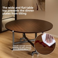 Klappbarer Runder Esstisch Tragbares Design Spanplatten-Oberfläche Luxuriöser Stil Wohnmöbel für 12 Personen