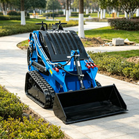 Mini Excavator Diesel Skid Steer Loader dengan Attachment Backhoe dan Thumb, Mini Tracked Skid Steer Loader, Diesel Skid Steer Loader