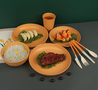 Ensemble de vaisselle en plastique léger sans BPA vaisselle en paille de blé y compris assiettes bols tasses pour les fêtes